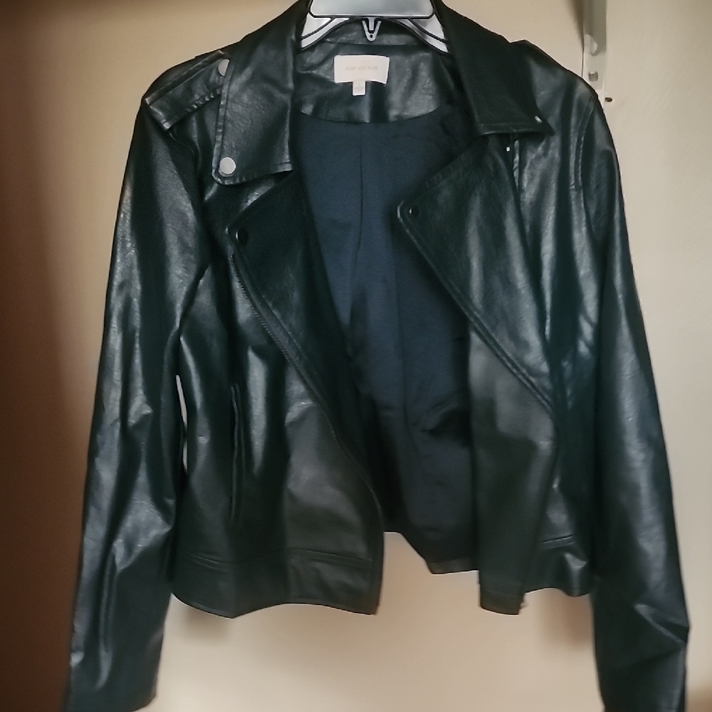 Skies Are Blue Faux Leather Jacket